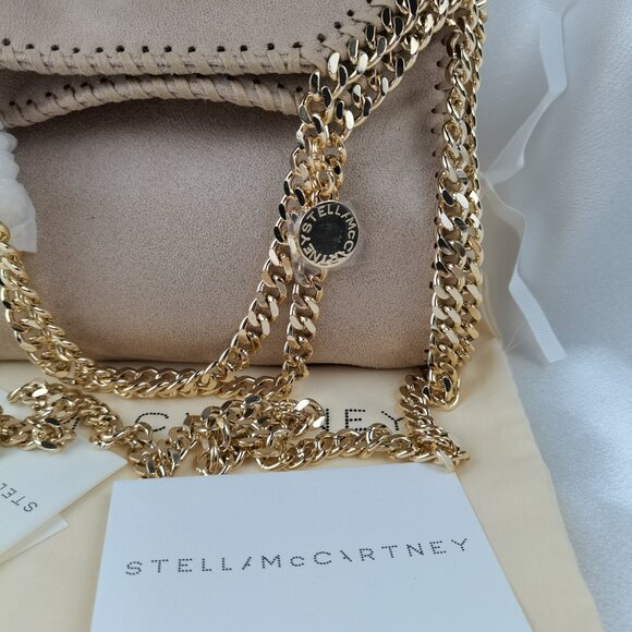 Stella Mccartney Mini Falabella Tote Bag Shoulder Bag Crossbody bag In Gold - Picture 10 of 16